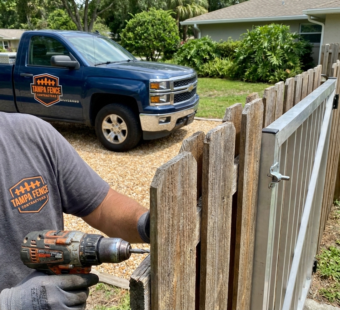 Tampa Fence Contractors branded truck
